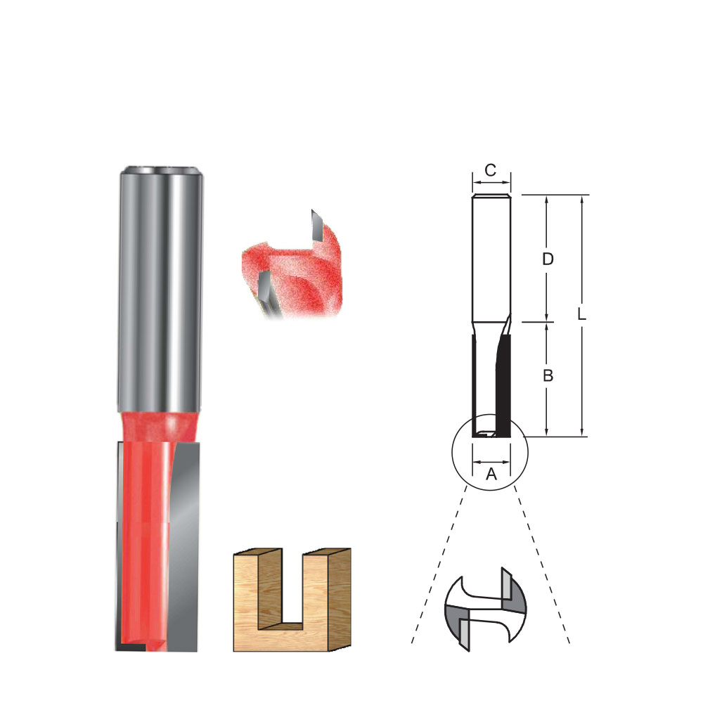 Фреза TCT Straight Cutter с шлифованным дном, двойной резак, правое вращение